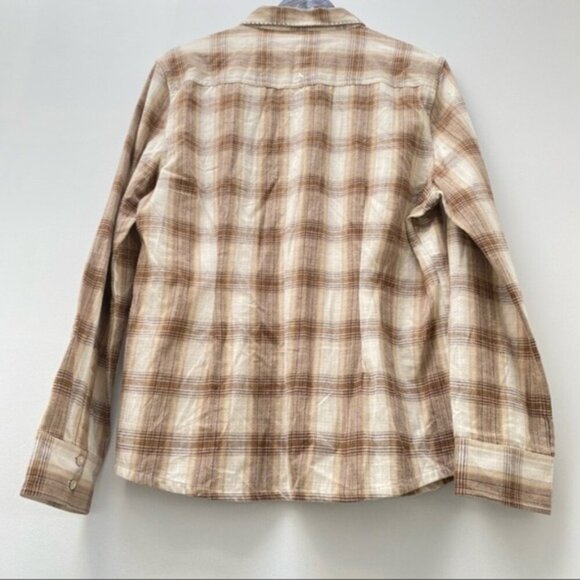 Prana Button Down Shirt Riley Woven Checked Print Women Size XL NWT - Picture 3 of 9